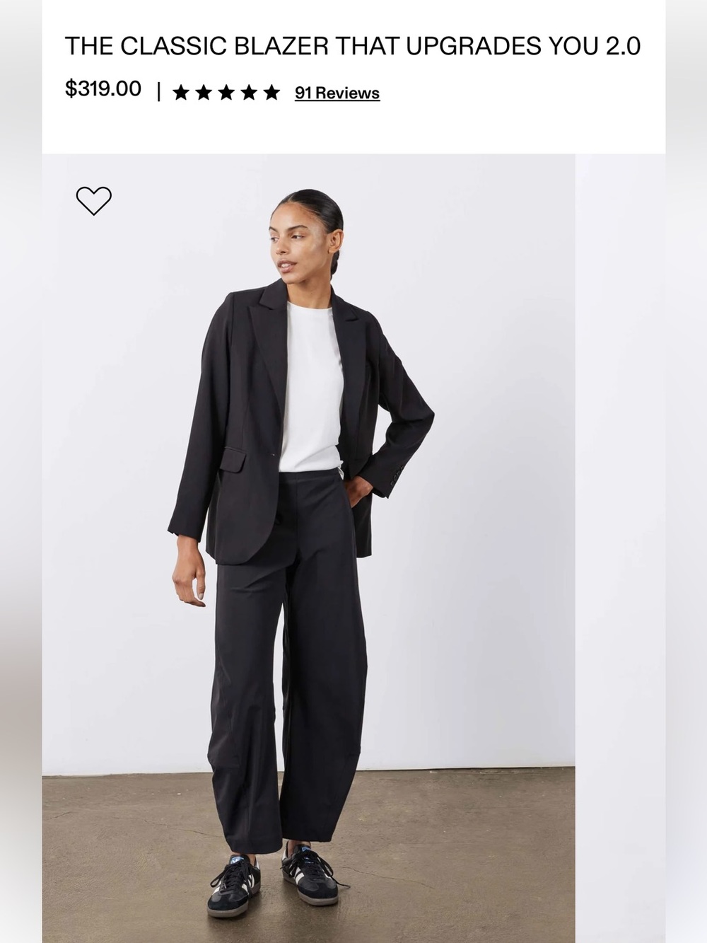 Ruti Classic Black Blazer with Notched Lapel